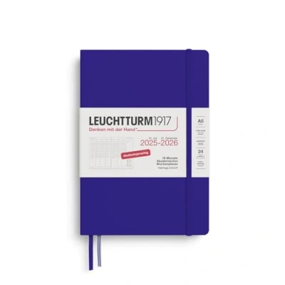 Afbeelding van LEUCHTTURM1917 372639 Academische weekplanner Medium (A5) 2026, 18 maanden 07.2025 12.2026, hardcover, Ink, Duits