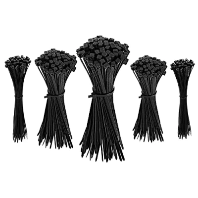 Afbeelding van Amazon Basics Kabelbinders, verstelbaar, voor het ordenen van kabels, 100/120/150/200/300 mm, 500 stuks in totaal, zwart