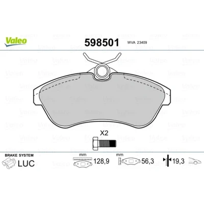 Afbeelding van Valeo Remblokset 598501