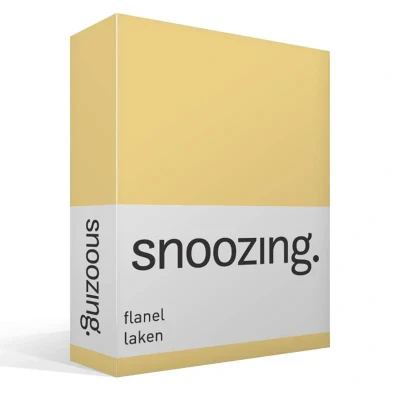Afbeelding van Snoozing Flanel Laken Lits jumeaux 240x260 cm Geel