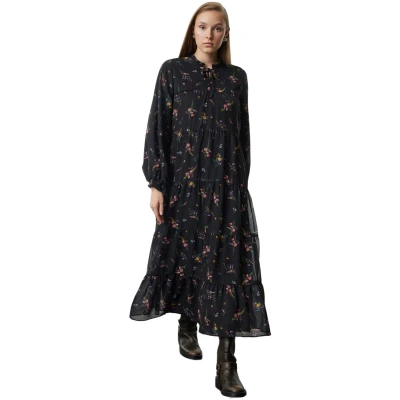 Afbeelding van Trendyol Zwarte, Frisse Chiffon Jurk Met Bloemenmotief Tctaw25Eb00091