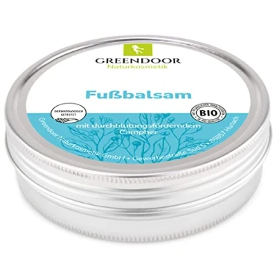 Afbeelding van Greendoor Voetbalsem met biologische cacaoboter, echte 4,4 sterren, koop nu de vergelijkingszegel, voetcrème valzalf, 4 voudige opbrengst, natuurlijke cosmetica, voetbalsem, voetverzorgingscrème