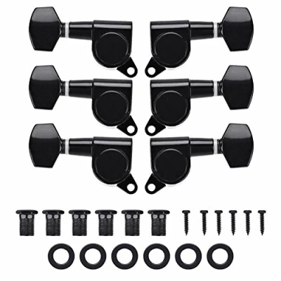 Afbeelding van 3L3R Gitarre Tuning Pegs, schwarz geschlossenen Locking Tuner Legierung Square Mechaniken