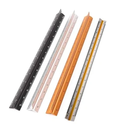 Afbeelding van Vogueing Tool 1pc Plastic Scale Liniaal, driehoekige schaal liniaal Professional voor architecten &amp; ingenieurs gebruiken Schalen: 1:20, 1:25, 1:50, 1:75, 1:100, 1:125 Multicolor