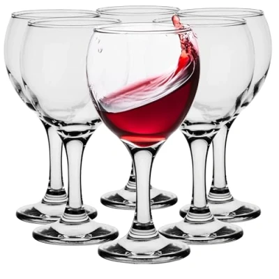 Afbeelding van Glasmark KROSNO, 220ml, Set van 6 stuks, Wijnglas, Wijnglas met gekleurde bodem, Witte Wijnglazen, Origineel design, Ideaal voor thuis, restaurant