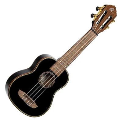 Afbeelding van Ortega RUOX SO Onyx Series Soprano Size Ukulele Black sopraan ukelele met gigbag