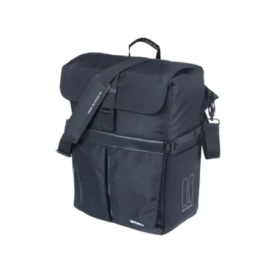 Afbeelding van Basil Move Fietsschoudertas MIK Hooks 15L Incl. regenhoes Gerecycled materiaal Zwart