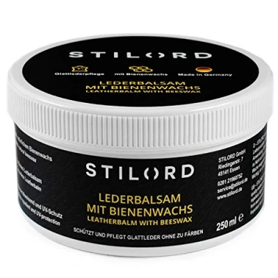Afbeelding van STILORD Leder Vet Kleurloze Bijenwas Balsem Hoogwaardige lederverzorging voor bescherming Reiniging en impregnering van glad leer Premium lederwas, Größe Lederpflege:250 ml