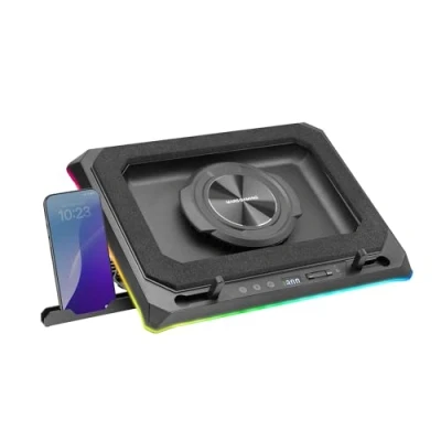 Afbeelding van Mars Gaming MNBC ULTRA, Koelbasis en Stand, 140mm Ventilator, CoolCore Airflow Technologie, RGB Chroma, 5 Posities, Compatibiliteit met Laptops tot 18&quot;, Smartphonehouder, 4x USB A, Zwart