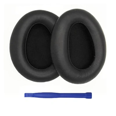 Afbeelding van Aiivioll MDR 10R Oorkussens/Ear Cushion/Oordopjes/Oorschelpen/Vervanging Oorkussens Memory Foam Protein Lederen Compatibel met 10RBT 10RNC Hoofdtelefoons (zwart)
