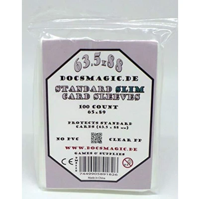 Afbeelding van Docsmagic.de 100 Board Card Game Sleeves Clear Slim Standard 65 x 89