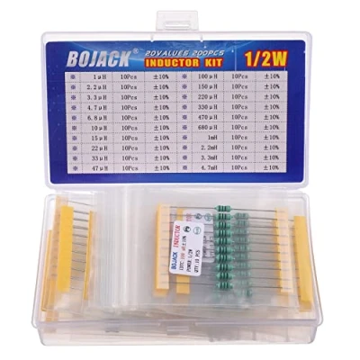 Afbeelding van BOJACK 20 Waarden 200 Stks Inductor 1 uH tot 4,7 mH 0,5 W Kleur Ring 1/2 Watt Assortiment Kit