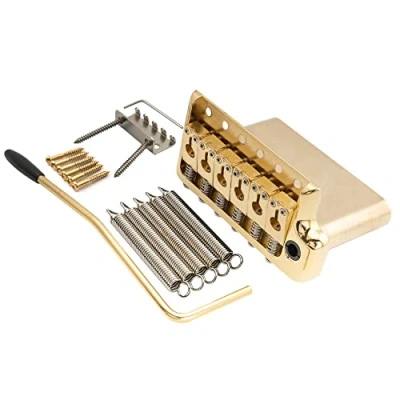 Afbeelding van Musiclily Ultra 52,5 mm Massief Messing 6 Schroeven PRS stijl Tremolo Brug Mes Rand voor Strat Elektrische Gitaar, Goud