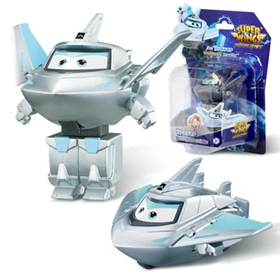 Afbeelding van Super Wings Transformer Traver speelgoed, 2 in 1 actiefiguur, robotvliegtuig 5 cm, transformatorspeelgoed, geschikt voor jongens en meisjes vanaf 3 jaar