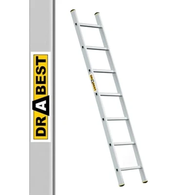 Afbeelding van DRABEST PRO Serie Enkele Ladder Aluminium Trapladder 7 Treden Met Ladderhaak Belastbaar Tot 150 Kg Antislipvoeten, Lichtgewicht, Corrosiebestendig EN131