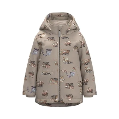 Afbeelding van NAME IT MINI tussenjas NMMMAX met all over print beige/bruin/blauw