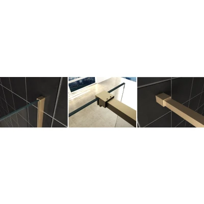 Afbeelding van Wiesbaden Slim profielset met stabilisatiestang 120 cm geborsteld messing
