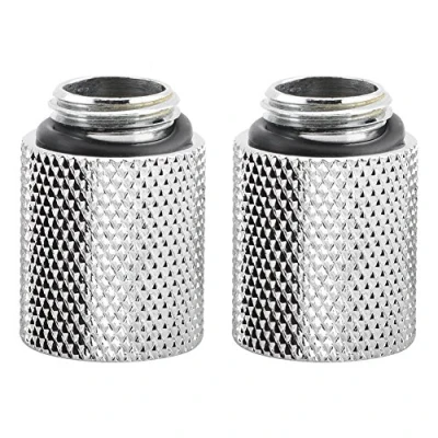 Afbeelding van Richer R 2 stuks waterkoeling G1 / 4 schroeven, koperen schroefdraad mannelijk naar vrouwelijk extender fitting adapter schroevenzit set van voor computerwaterkoeling, zilverkleurig, 20 mm.