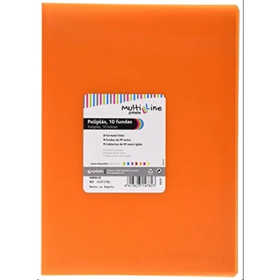 Afbeelding van Grafoplas mappen, foolscap, omslag PP, Multiline 10 oranje