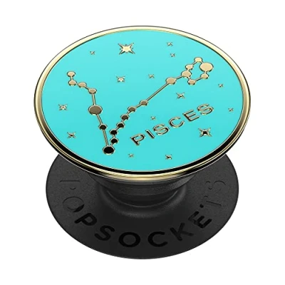 Afbeelding van PopSockets: PopGrip Uittrekbare Greep en Standaard voor Smartphones Tablets met een Verwisselbare PopTop Enamel Zodiac Pisces
