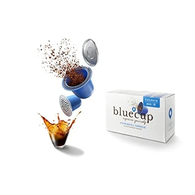 Afbeelding van Bluecup Herbruikbare Capsules Nespresso, Navulbare voor Nespresso Machines (Original), Duurzaam, deksels gebruik met [200 deksels]