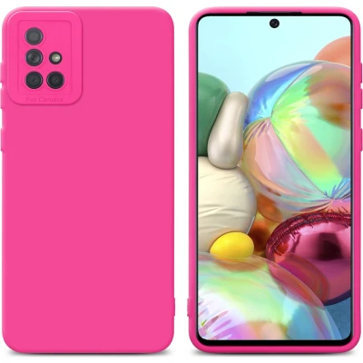 Afbeelding van Cadorabo Hoesje geschikt voor Samsung Galaxy A71 4G in FLUID HOTPINK Beschermhoes TPU silicone Cover Case