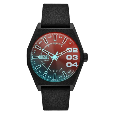 Afbeelding van Diesel DZ2175 Horloge Scraper staal leder zilverkleurig zwart multi 43
