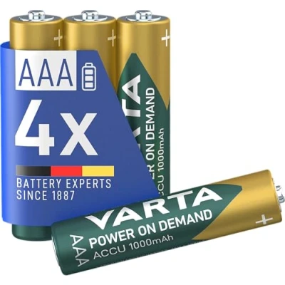 Afbeelding van Varta oplaadbare accu Ready2Use AAA 1000 mAh 4 Pack 4er zilver