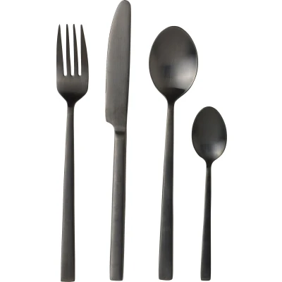 Afbeelding van Bestekset Bitz Black Satin Finish (16 delig)