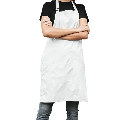 Afbeelding van Morefaz, 2 of 1 Pak Uniseks Verstelbare Schort, Koken, Chef kok, Vrouwen, Mannen, Schorten voor Thuis, Keuken, Restaurant, Koffiehuis, Katoen, Wit, stuks., Eén Maat
