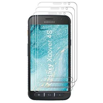 Afbeelding van J&amp;D Compatibel voor Samsung Galaxy Xcover 4S Screenprotector, 3 Pack Gehard Glas Niet Volledige Dekking Clear Ballistisch Schermbeschermer 4S, 4