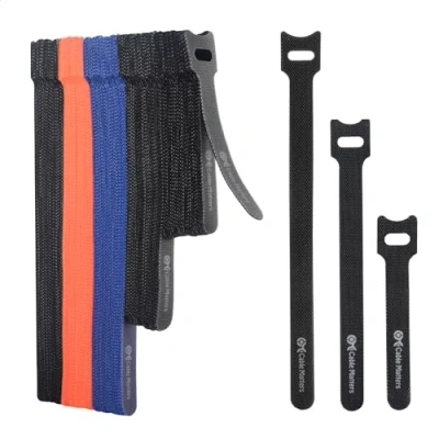 Afbeelding van Cable Matters 100 pack, diverse herbruikbare haak en lus kabelbinders 4,6,8 inch