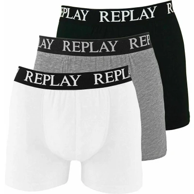 Afbeelding van Replay Boxer Basic Cuff Logo 3 Pack Heren Boxershorts