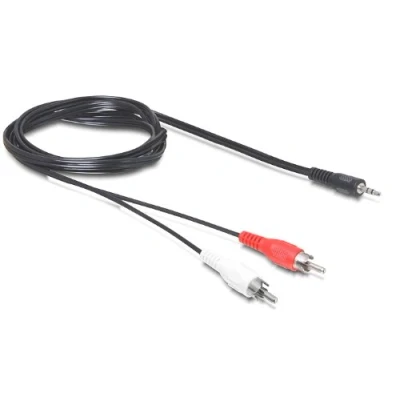 Afbeelding van Delock Kabel Audio Klinke 3,5 mm Stecker 2 x Cinch Steck