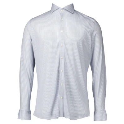 Afbeelding van Desoto Essential Overhemd Hai Piqué Strepen Blauw maat 41 Heren Overhemden Casual Streep met Slim fit Pasvorm Katoen