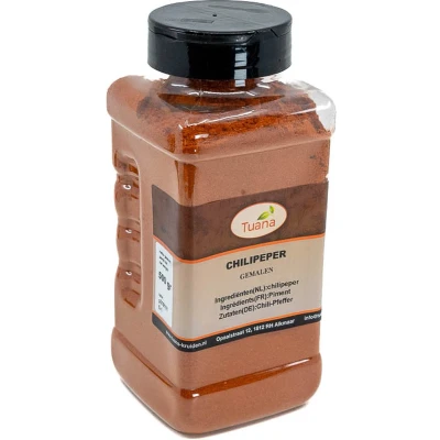 Afbeelding van Tuana Kruiden Chili Peper Gemalen Strooibus 450 Gram Zonder Zout GP0047