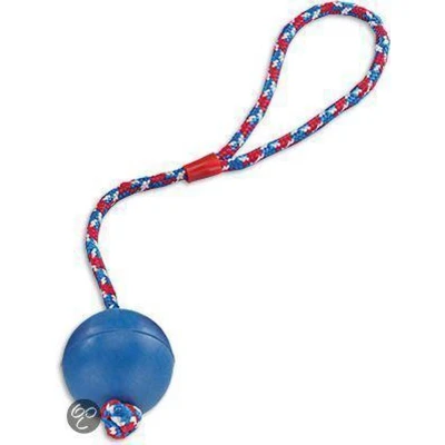 Afbeelding van Nobby Rubber Bal met Touw, 6 cm