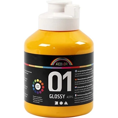 Afbeelding van A color Glossy acrylverf, geel, 01 glossy, 500 ml