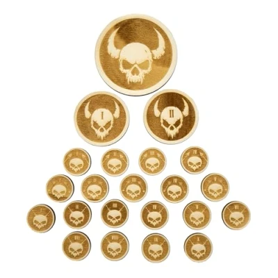 Afbeelding van Printable Adventure Lasergegraveerde D&amp;D tegenstander tokens van hout, 22 Battlemap markers in 3 maten (1&#039;&#039;, 2&#039;&#039;, 3&#039;&#039;) alternatief voor miniaturen tabletop boardgame fans