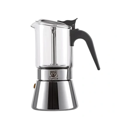 Afbeelding van GRÄWE Espressomaker met glazen kan, geschikt voor inductie en alle warmtebronnen, vaatwasmachinebestendig, 4 kopjes