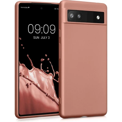 Afbeelding van kwmobile telefoonhoesje compatibel met Google Pixel 6a hoesje Zachte case voor smartphone Back cover in metallic brons