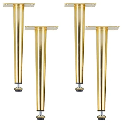 Afbeelding van Tafelpoten in hoogte verstelbaar, 4 stuks meubelpoten, gouden tafelpoten, hoogte: 10 75cm (+10mm) salontafel/tv tafel/bijzettafel/commode/nachtkastpoten, conische poten, vervangende poten (30 cm,
