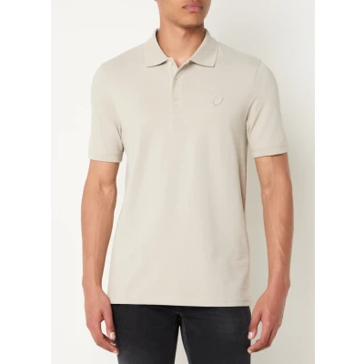 Afbeelding van Lyle &amp; Scott heren Superfine regular fit polo met logoborduring in de kleur Beige, maat: L