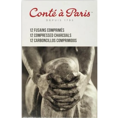 Afbeelding van Conté à Paris 500364, geperste houtskooltjes, Uitstekende dekkracht en zeer goede hechting aan het oppervlak 12 set