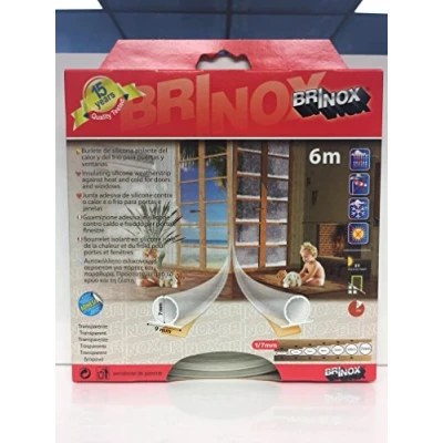 Afbeelding van BRINOX B82550H siliconen tochtstrip voor ramen en deuren, meerkleurig,