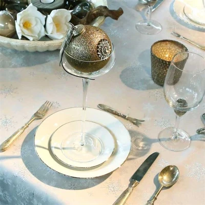 Afbeelding van Tafelkleed Crystal 140x250 cm silver Unique Living
