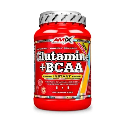 Afbeelding van Amix Glutamina + BCAA 1000 Gr Suplemento Alimenticio Favorece la Mejora del Rendimiento Contiene Aminoácidos Sabor Piña