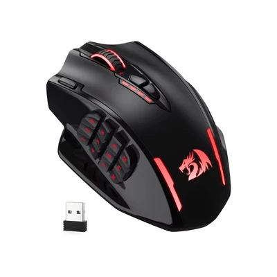 Afbeelding van Redragon M913 Impact Elite draadloze gamingmuis, 16000 DPI bedraadde/draadloze RGB gamermuis met 16 programmeerbare knoppen, 45 uur batterij en professionele optische sensor, 12 zijknoppen MMO muis,