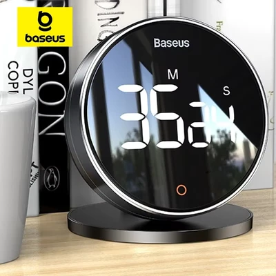 Afbeelding van BASEUS Heyo Rotatie Countdown Timer Pro Magnetische Digitale Wekker Donkergrijs