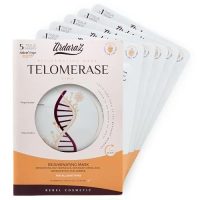 Afbeelding van Ardaraz anti rimpel en verjongend hydraterend gezichtsmasker, geïmpregneerd met Telomerase serum Set van 5 aging gezichtsmaskers.